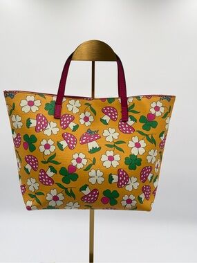 Gucci Strawberry Floral Mini Tote Bag w/ Authentic Dust Bag